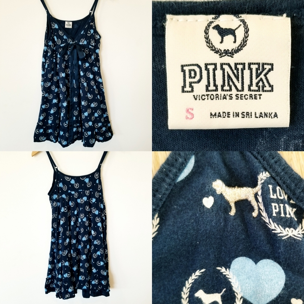 Victoria's Secret PINK Vintage LOVE PINK 86 Night Gown Nighty Pajamas Babydoll